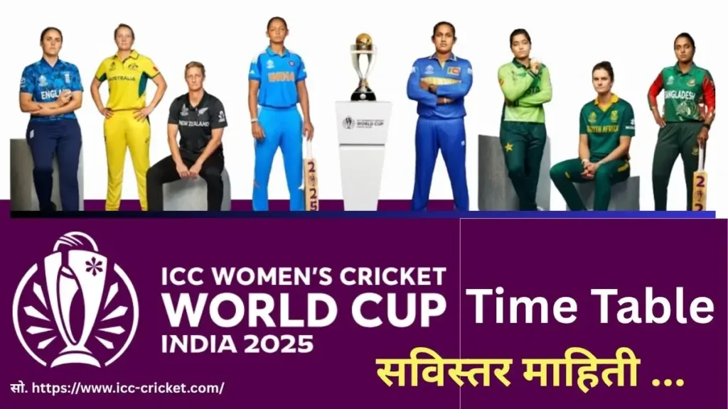 ICC Women's Cricket World Cup 2025, Women's World Cup Time Table